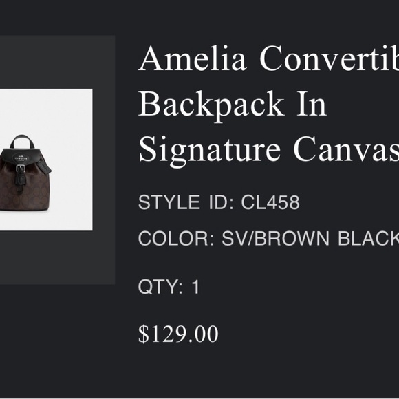 Coach Black and Brown Signature Backpack - Picture 5 of 5